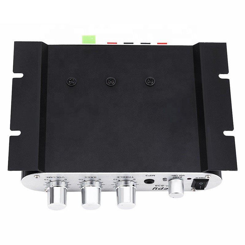 LP-838 Mini HiFi Car Audio Amplifier 2.1 Car Stereo Player 12V Auto Sound Subwoofer Amplifier LP838 MP3 MP4 20W*2